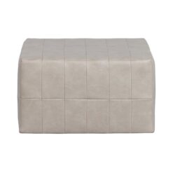 Patchwork Poef Leerlook Naturel 60cm