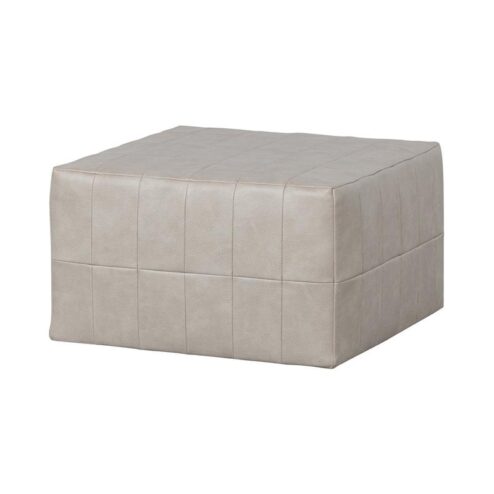Patchwork Poef Leerlook Naturel 60cm