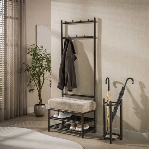 Patrick Garderobebank Bruin|Zand 70cm