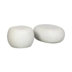 Pebble Bijzettafel Betonlook Wit 50cm