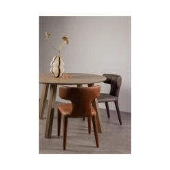 Permit Eetkamerstoel Leerlook Cognac