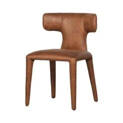 Permit Eetkamerstoel Leerlook Cognac
