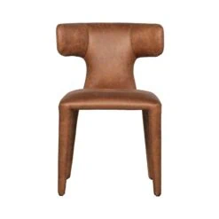 Permit Eetkamerstoel Leerlook Cognac