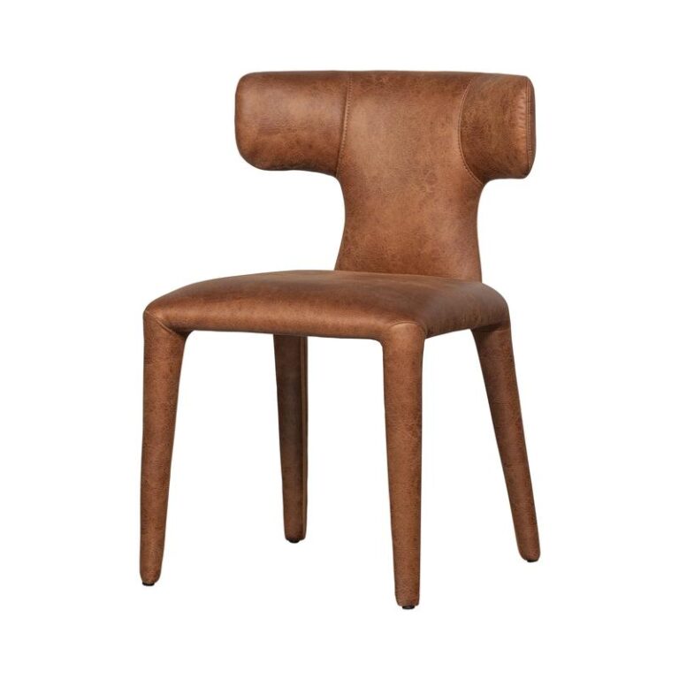 Permit Eetkamerstoel Leerlook Cognac