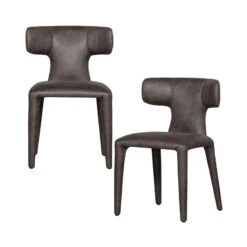 Permit Eetkamerstoel Leerlook Zwart/Grijs