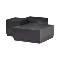 Pim Bijzettafels Hout Zwart Set Van 3