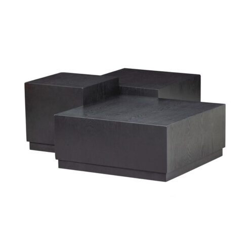 Pim Bijzettafels Hout Zwart Set Van 3