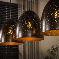 Quinn 3-lichts Hanglamp Geperforeerd Bruin