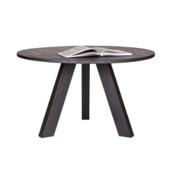 Rhonda Eettafel rond Eiken Blacknight 129cm