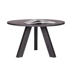 Rhonda Eettafel rond Eiken Blacknight 129cm