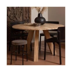 Rhonda Eettafel rond Eiken Naturel 129cm