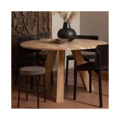 Rhonda Eettafel rond Eiken Naturel 129cm