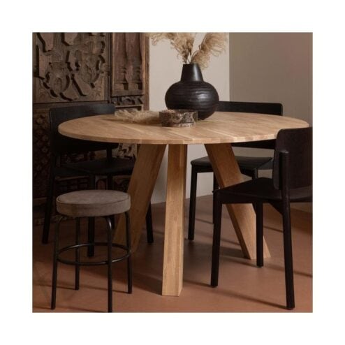 Rhonda Eettafel rond Eiken Naturel 129cm