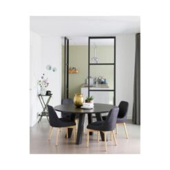 Rhonda XL Eettafel rond Eiken Blacknight 150cm