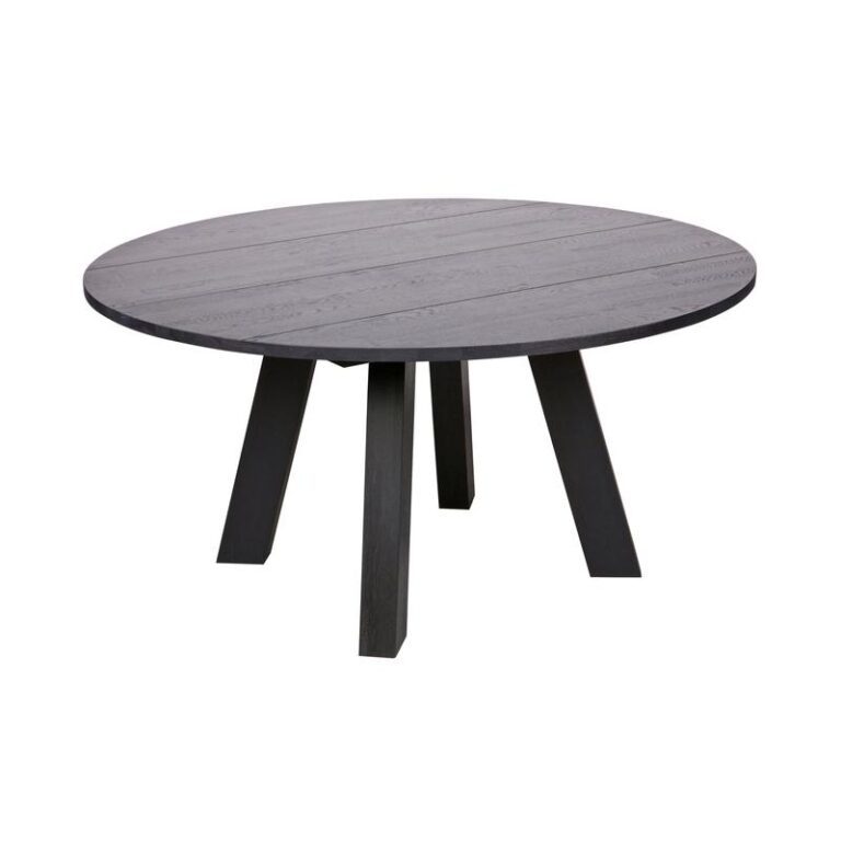 Rhonda XL Eettafel rond Eiken Blacknight 150cm