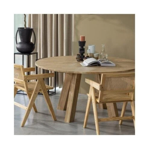 Rhonda XL Eettafel rond Eiken Naturel 150cm