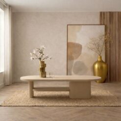 Rona Salontafel dicht Beige mangohout 110cm