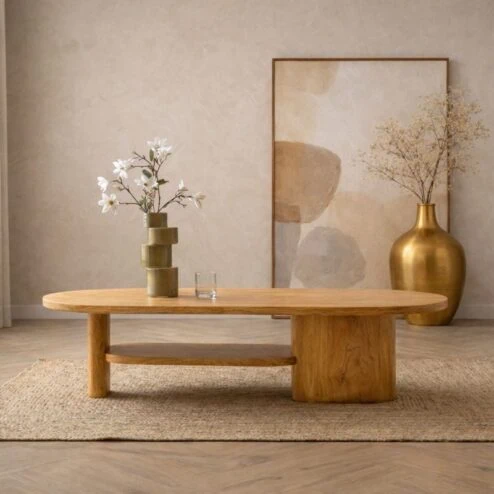 Rona Salontafel dicht Naturel mangohout 110cm