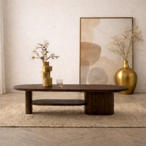 Rona Salontafel dicht Walnoot mangohout 110cm