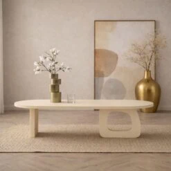 Rona Salontafel open Beige mangohout 110cm