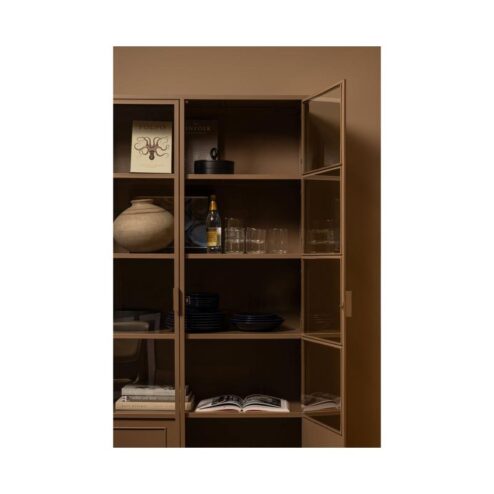 Ronja Vitrinekast XL Metaal Bruin 110cm