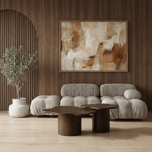 Rosetta Salontafel set van 2 Organisch Walnoot 98cm en 65cm