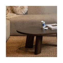Roundly Salontafel organisch Mangohout Walnoot 110cm