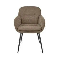 Runa Eetkamerstoel Chenille Donkerzand