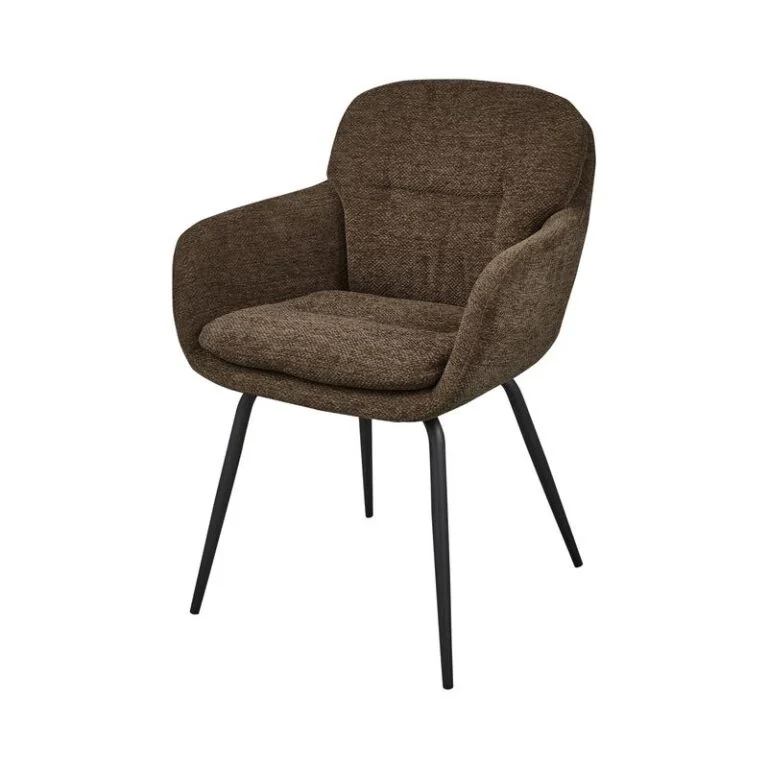 Runa Eetkamerstoel Chenille Warmbruin