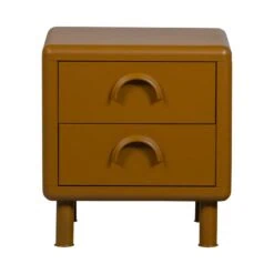 Rune Nachtkastje 2 Lades Metaal Honinggeel 45cm