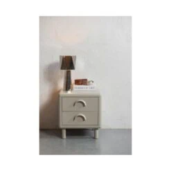 Rune Nachtkastje 2 Lades Metaal Zand 45cm