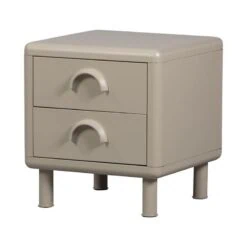 Rune Nachtkastje 2 Lades Metaal Zand 45cm