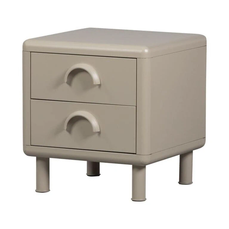 Rune Nachtkastje 2 Lades Metaal Zand 45cm