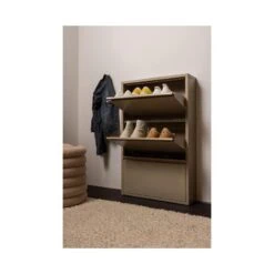 Sabine 3-Vaks Schoenenkast Metaal Zand 66cm