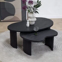 Salontafel Asger set van 2 zwart 110/70cm