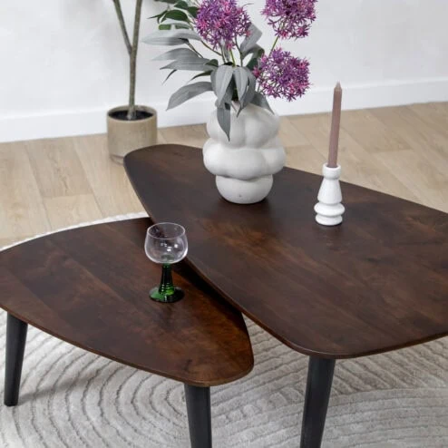 Salontafel Isla set van 2 bruin 110/71cm