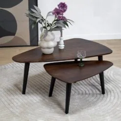 Salontafel Isla set van 2 bruin 110/71cm