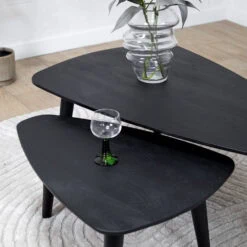 Salontafel Isla set van 2 zwart 110/71cm