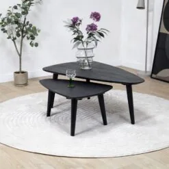 Salontafel Isla set van 2 zwart 110/71cm