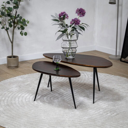 Salontafel Rosa set van 2 bruin 90/70cm