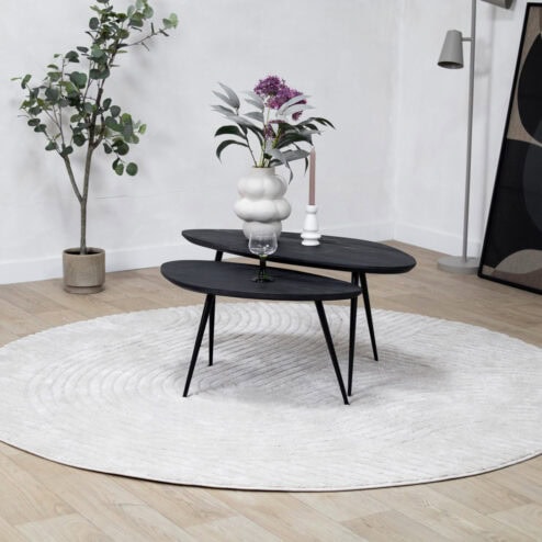 Salontafel Rosa set van 2 zwart 90/70cm