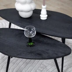 Salontafel Rosa set van 2 zwart 90/70cm