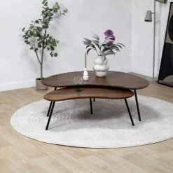 Salontafel Signe set van 2 bruin 120/92cm