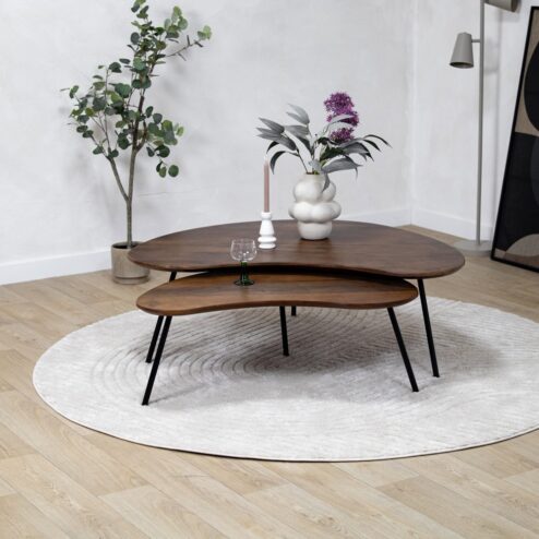 Salontafel Signe set van 2 bruin 120/92cm