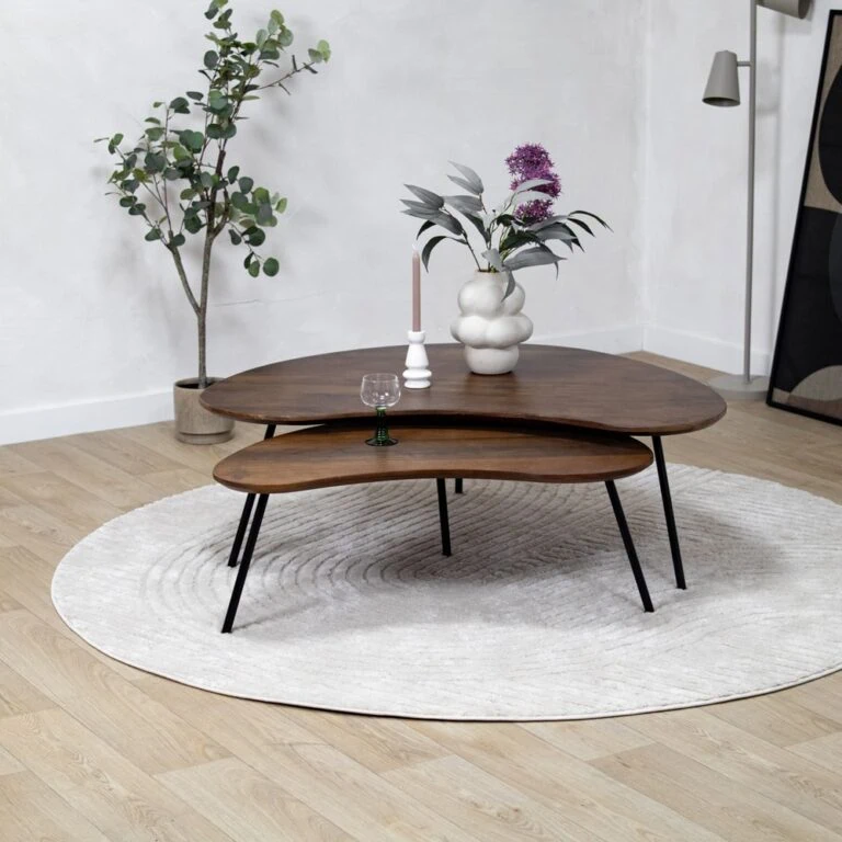 Salontafel Signe set van 2 bruin 120/92cm