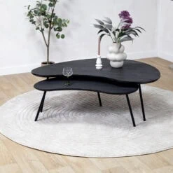 Salontafel Signe set van 2 zwart 120/92cm