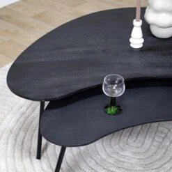 Salontafel Signe set van 2 zwart 120/92cm