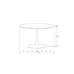 Sammy Eettafel Rond MDF Zwart 120cm