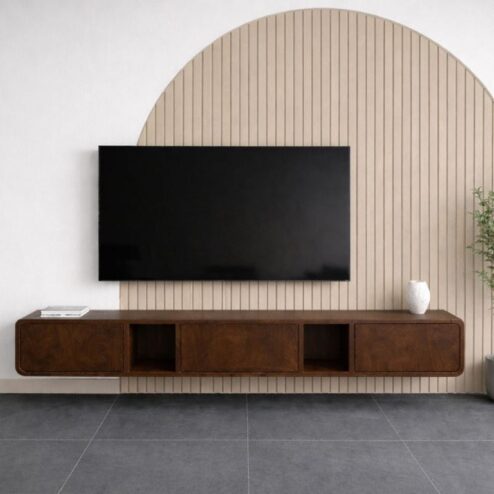 Sammy zwevend Tv meubel Walnoot mangohout 210cm