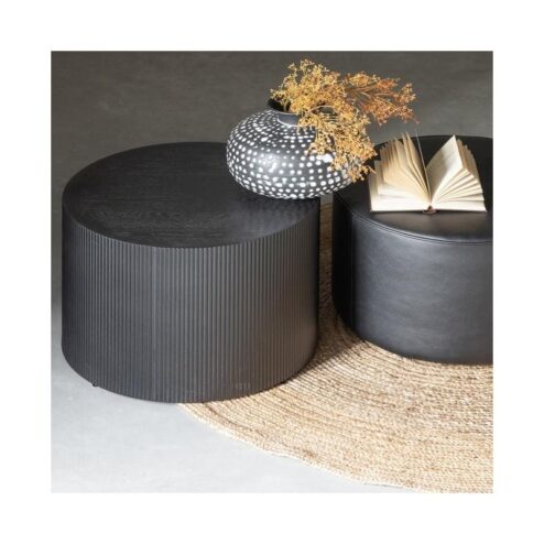 Sanne Bijzettafel Rond MDF Zwart 60cm